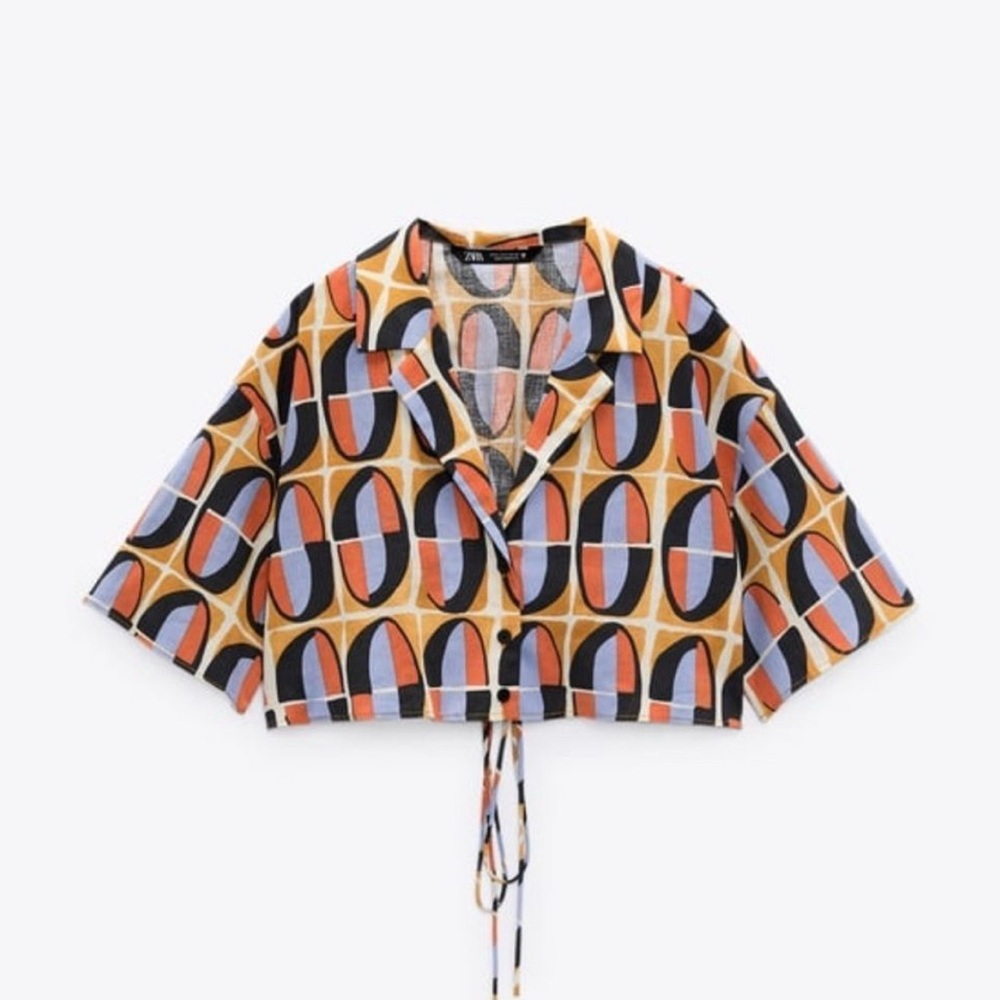 Zara Multicolor Abstract Blouse